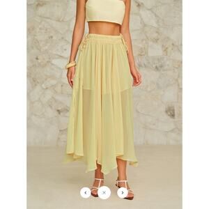NWT Commense Drawstring Waist Maxi Skirt Sz M